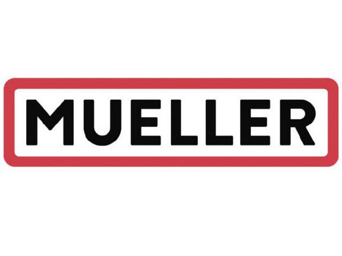 Simbol lan logo merek Mueller Water (MWA)
