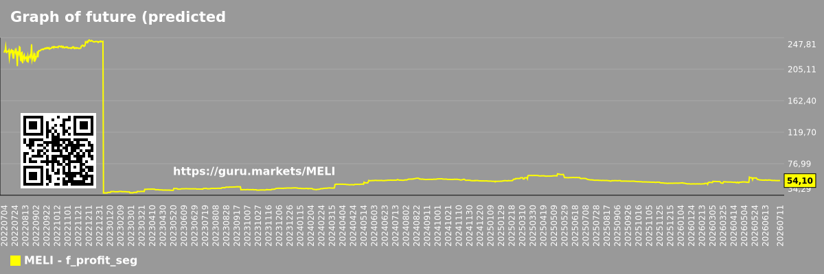Graph of future (predicted) profits of companies in a market segment - MELI
