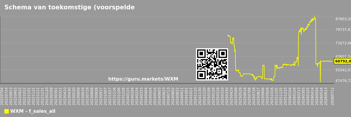 Schema van toekomstige (voorspelde) verkopen van de markt als geheel